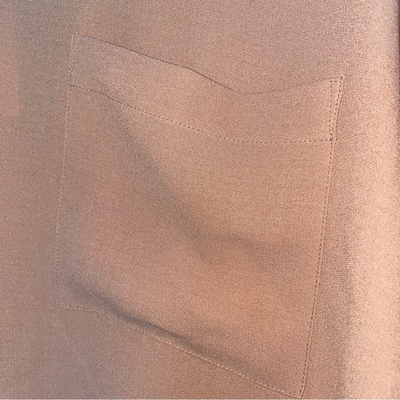 Eileen Fisher Deep V-Neck Tee Signature Silk Georgette Crepe in Amber NWT - Picture 6 of 16